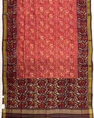 Maroon & Red Narikunj Patola Saree - SindhoiPatolaArt