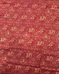Maroon & Red Narikunj Patola Saree - SindhoiPatolaArt