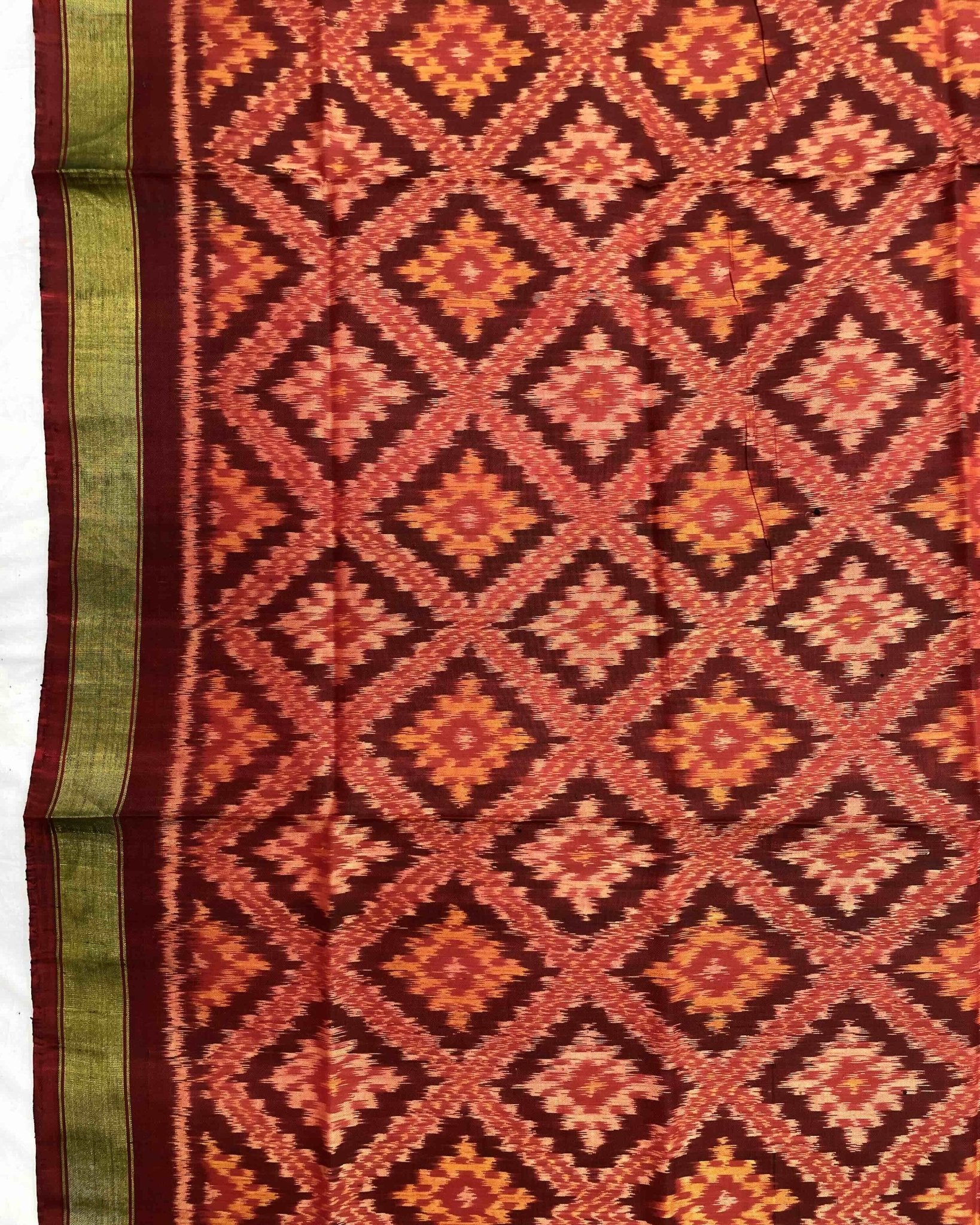 Maroon Red Panchanda Patola Dupatta - SindhoiPatolaArt