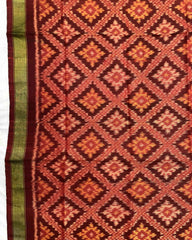 Maroon Red Panchanda Patola Dupatta - SindhoiPatolaArt