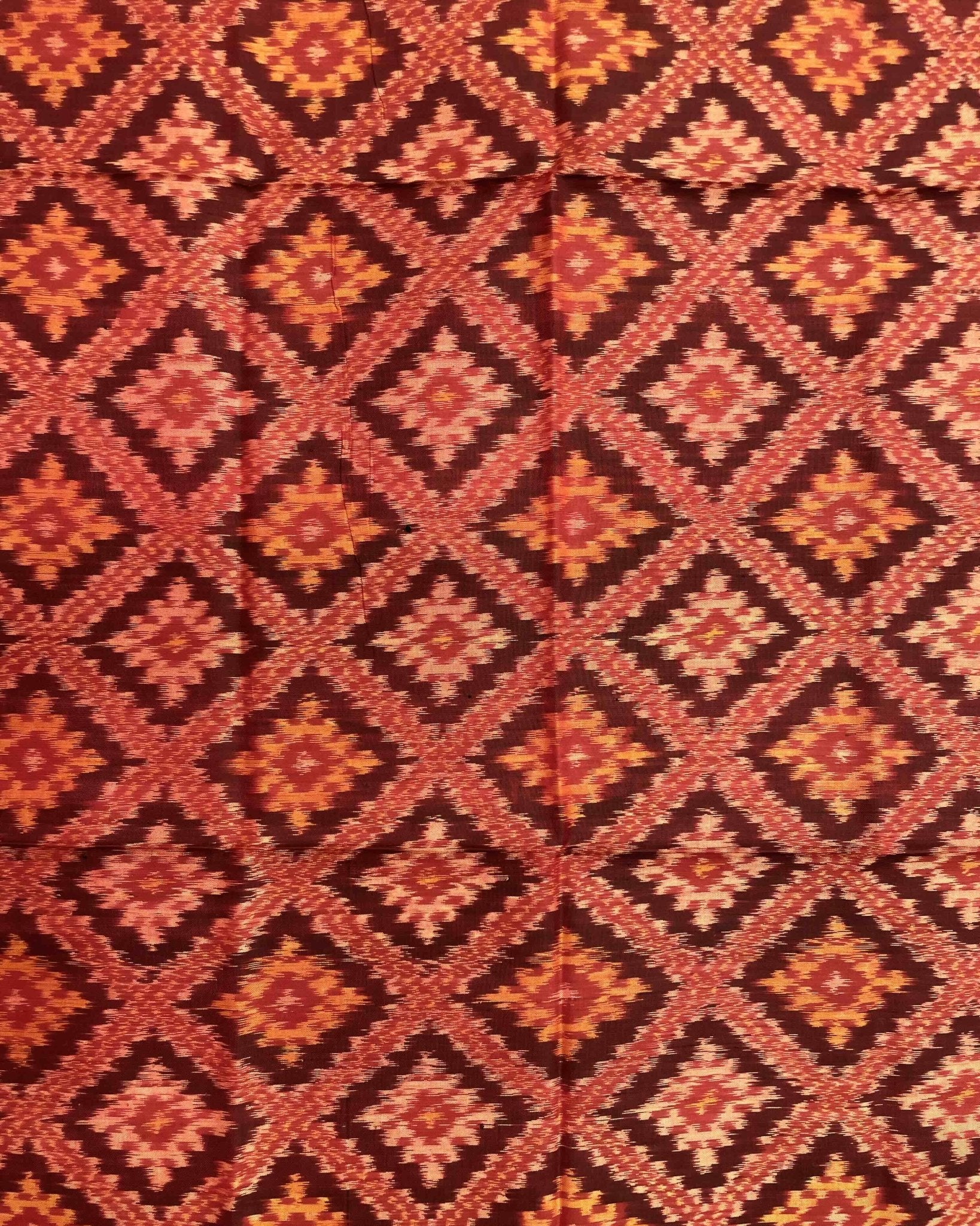 Maroon Red Panchanda Patola Dupatta - SindhoiPatolaArt