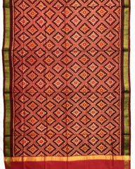 Maroon Red Panchanda Patola Dupatta - SindhoiPatolaArt