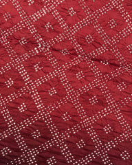 Maroon & Red Shaded Muga Silk Pen Kamalkari Bandhani Saree - SindhoiPatolaArt