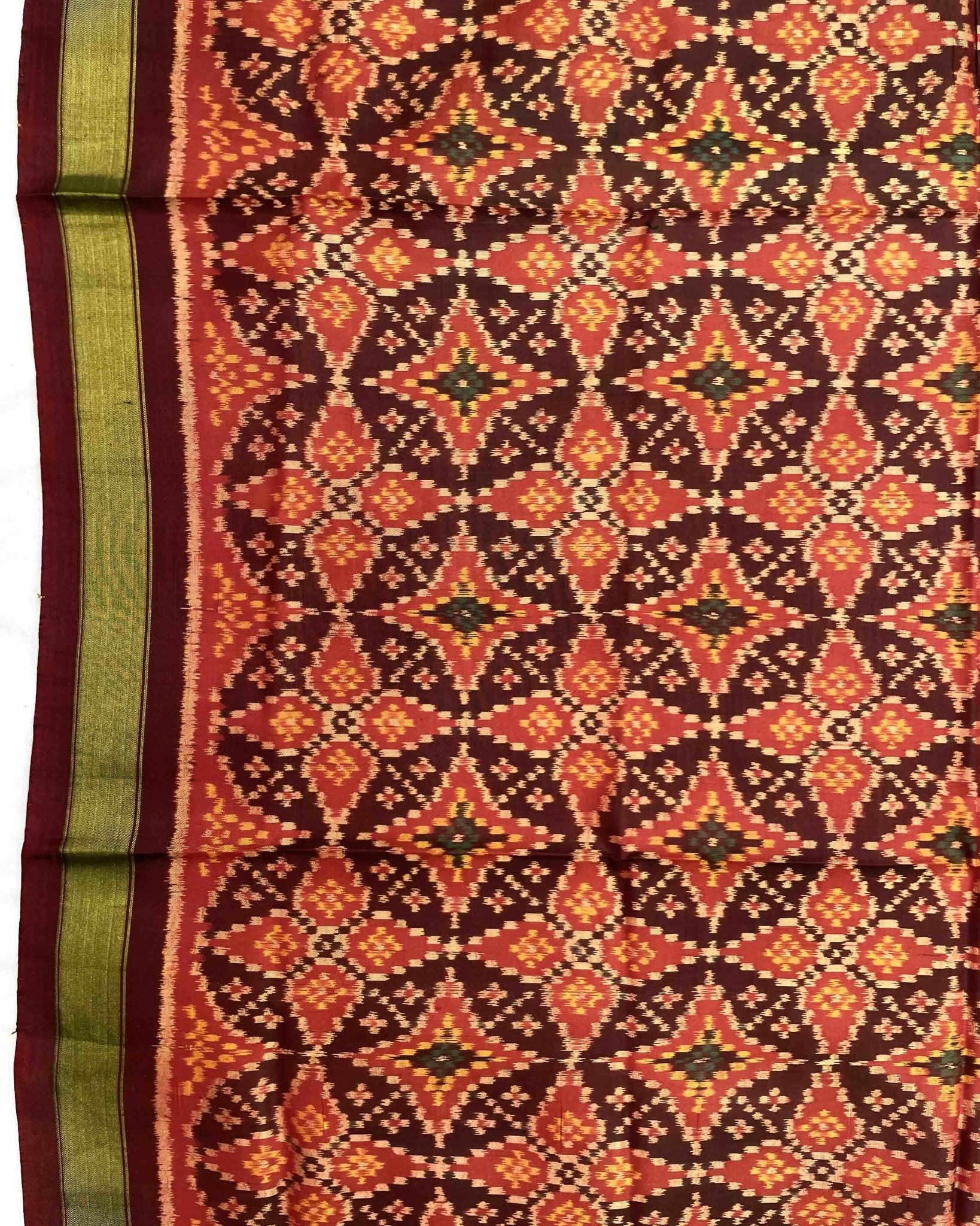 Maroon & Red Solsitara Design Patola Dupatta - SindhoiPatolaArt