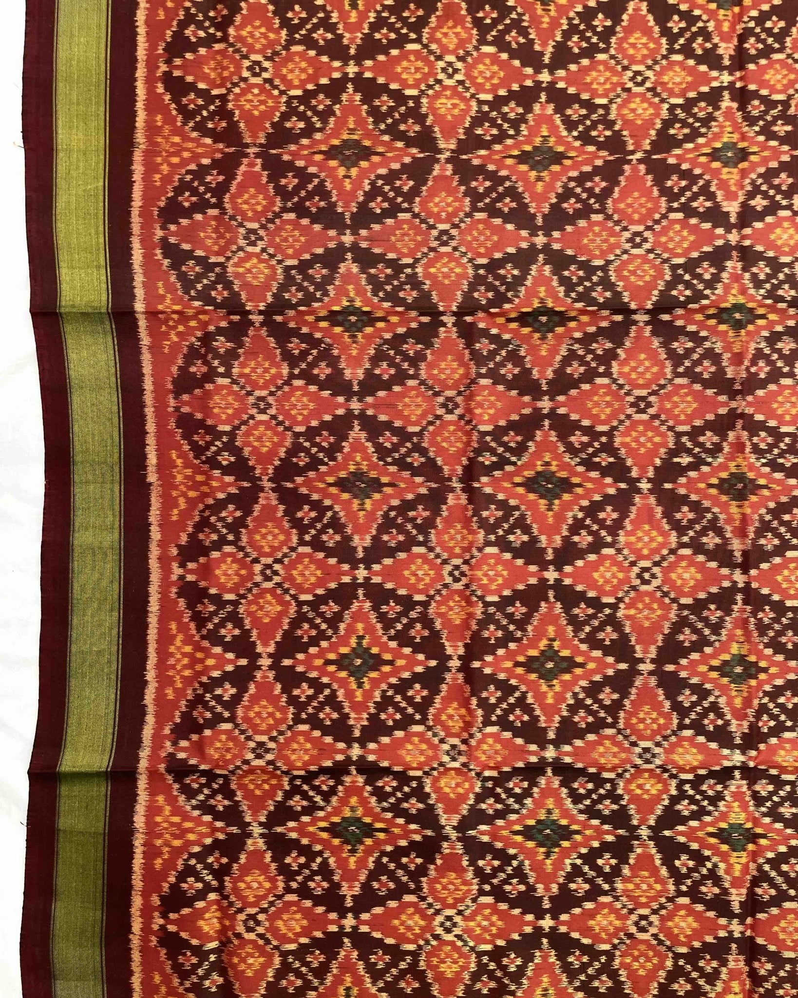 Maroon & Red Solsitara Design Patola Dupatta - SindhoiPatolaArt