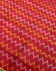 Maroon & Red Zigzag Designer Patola Saree - SindhoiPatolaArt