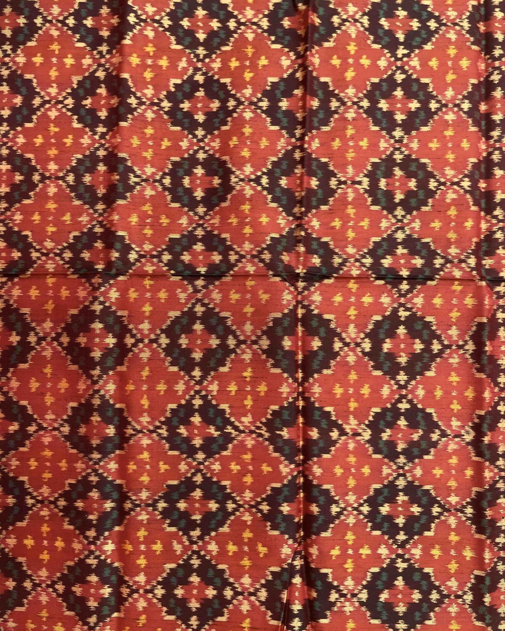 Maroon Rust Buttoful Design Patola Dupatta - SindhoiPatolaArt