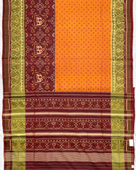 Maroon & Yellow Doted with Narikunj Scut Border Patola Saree - SindhoiPatolaArt