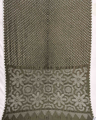 Mehendi Chiniya Bandhani Saree - SindhoiPatolaArt