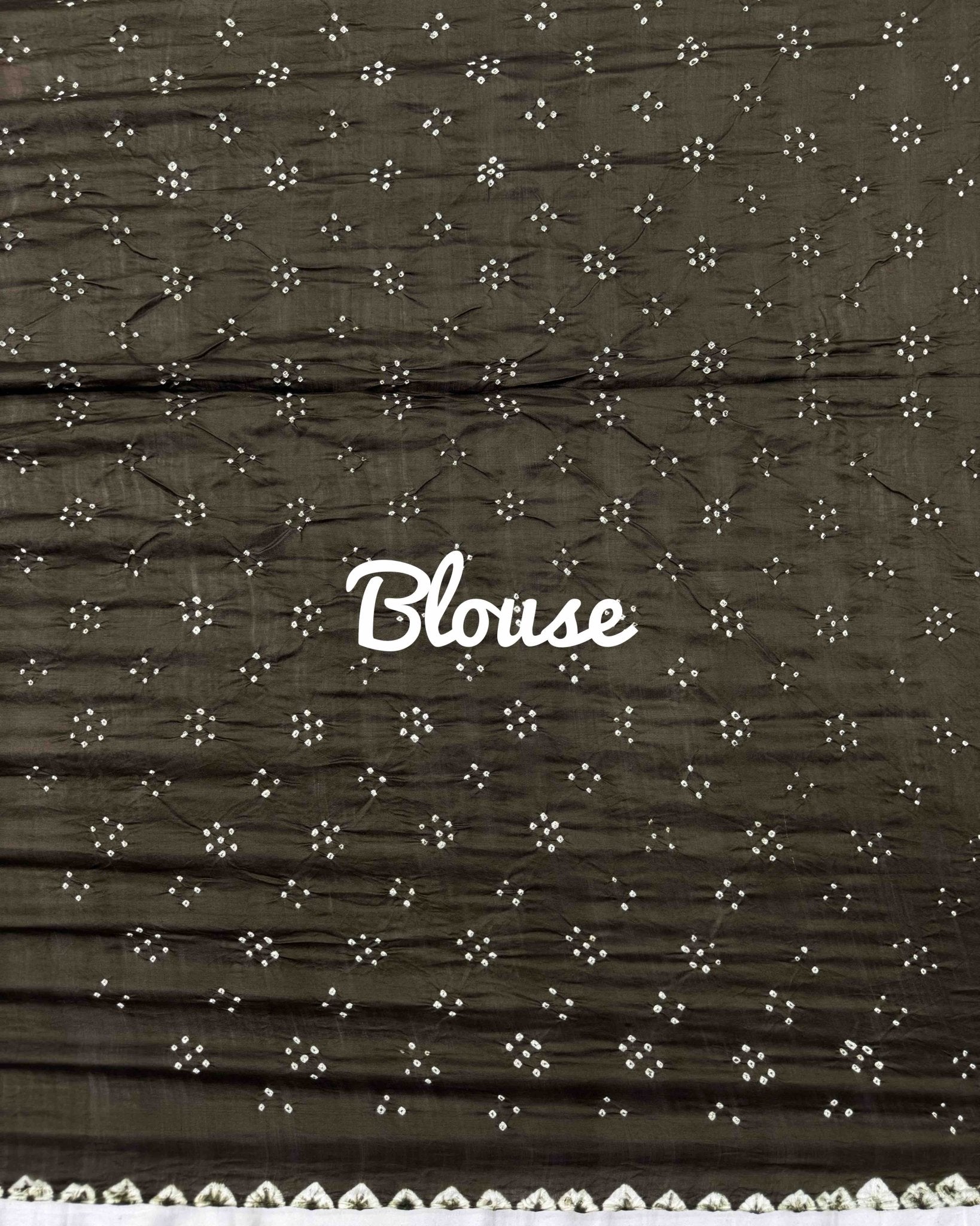 Mehendi Green & Brown Pichhwai Bandhani Saree - SindhoiPatolaArt