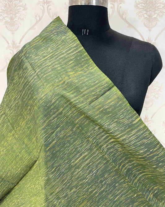 Mehendi Green Distortion With Narikunj Pallu Patola Stole - SindhoiPatolaArt