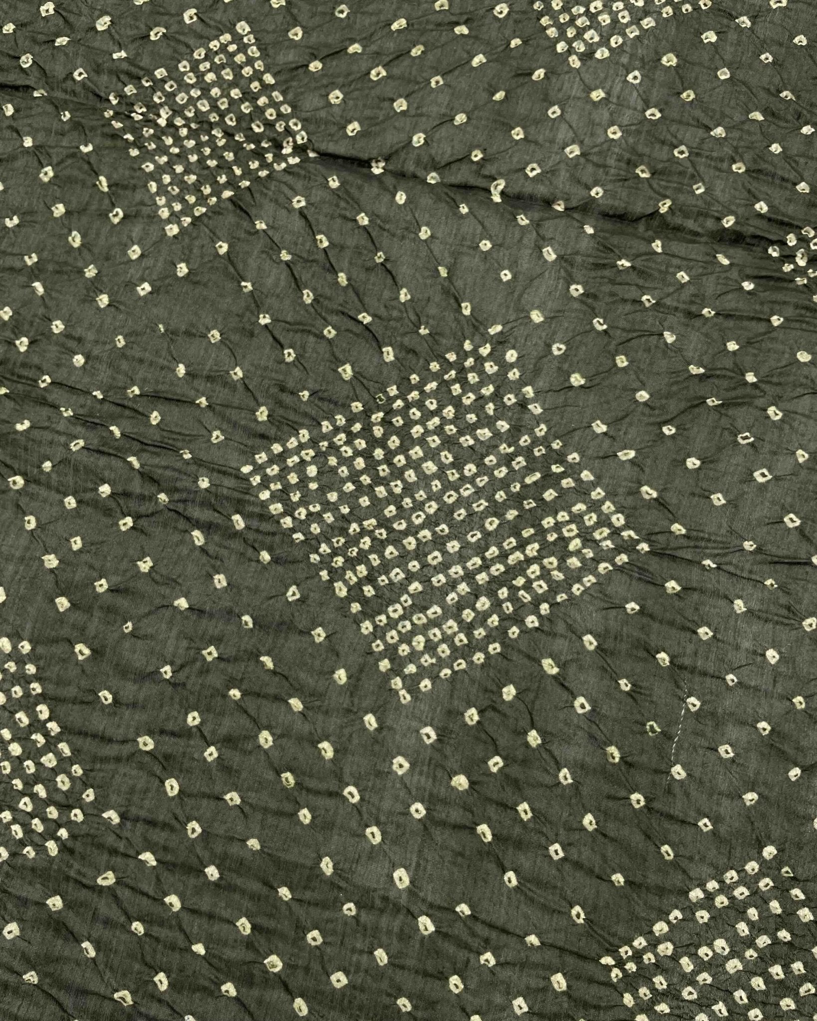 Mehendi Green Munga Silk Pen Kamalkari Bandhani Saree - SindhoiPatolaArt