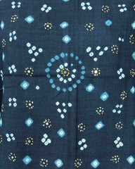 Mor Peach Blue Bandhej Mirror Kutch Woolen Shawl - SindhoiPatolaArt