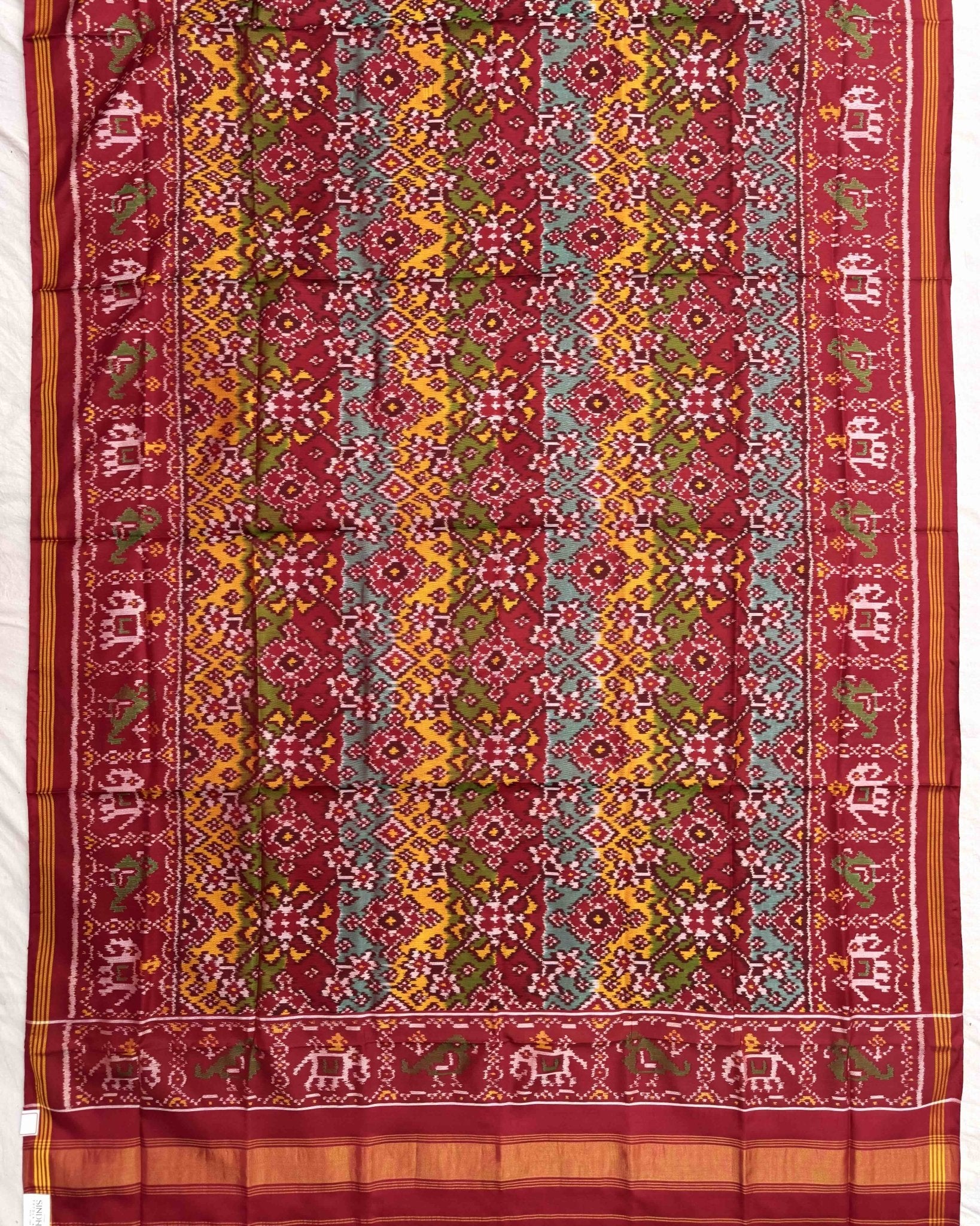 Multicolour Navratan Patola Dupatta - SindhoiPatolaArt