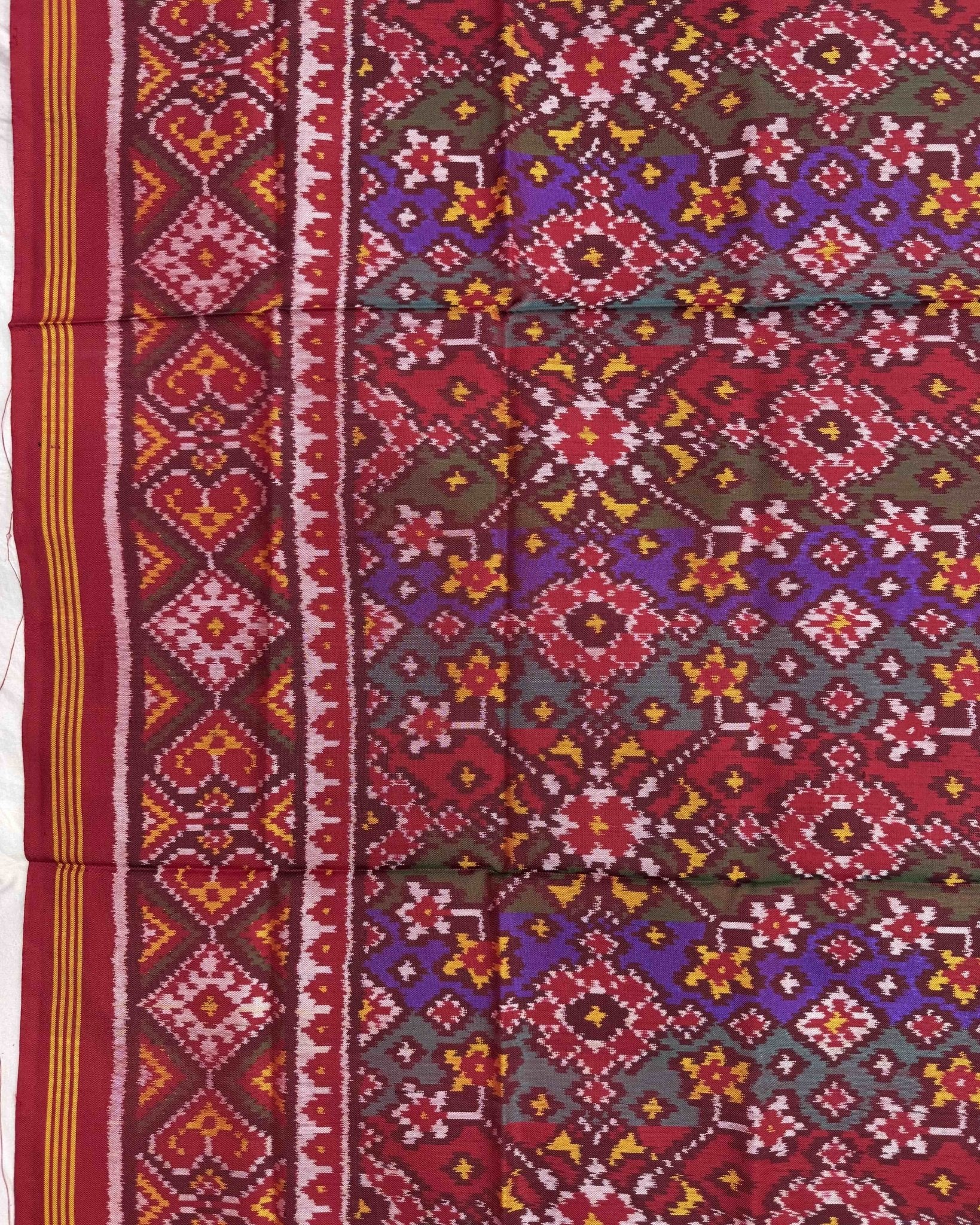 Multicolour Navratan Patola Dupatta - SindhoiPatolaArt