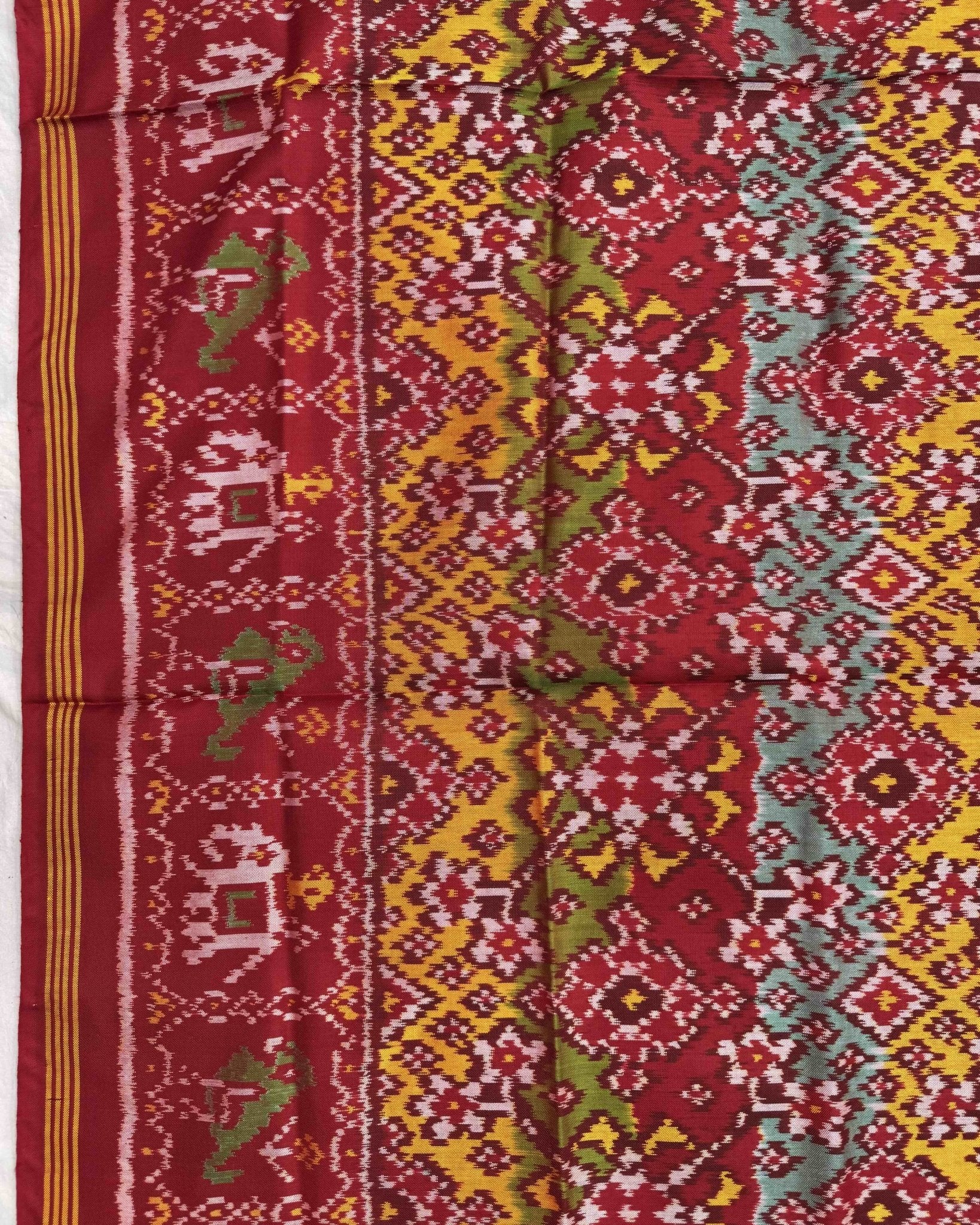 Multicolour Navratan Patola Dupatta - SindhoiPatolaArt