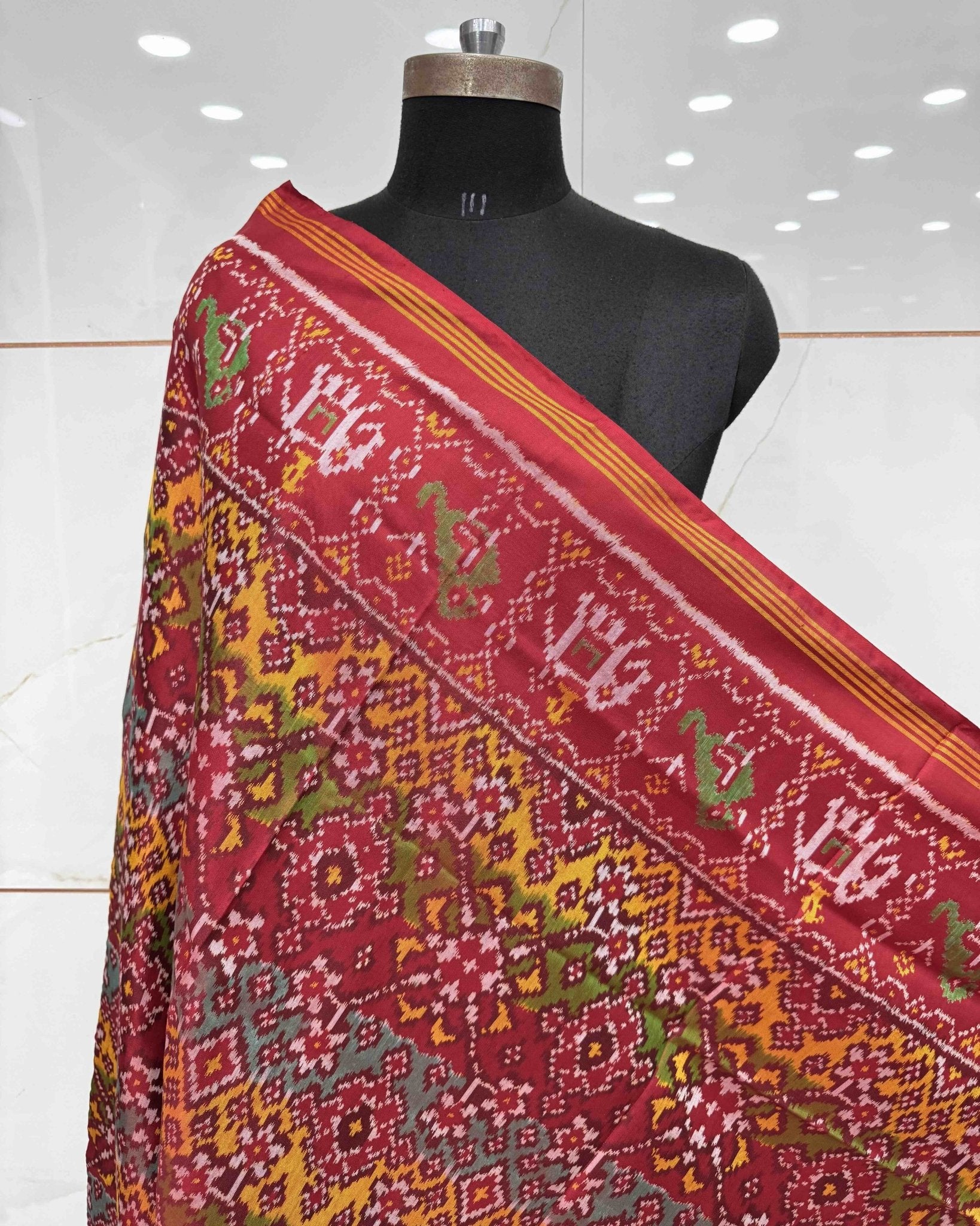 Multicolour Navratan Patola Dupatta - SindhoiPatolaArt