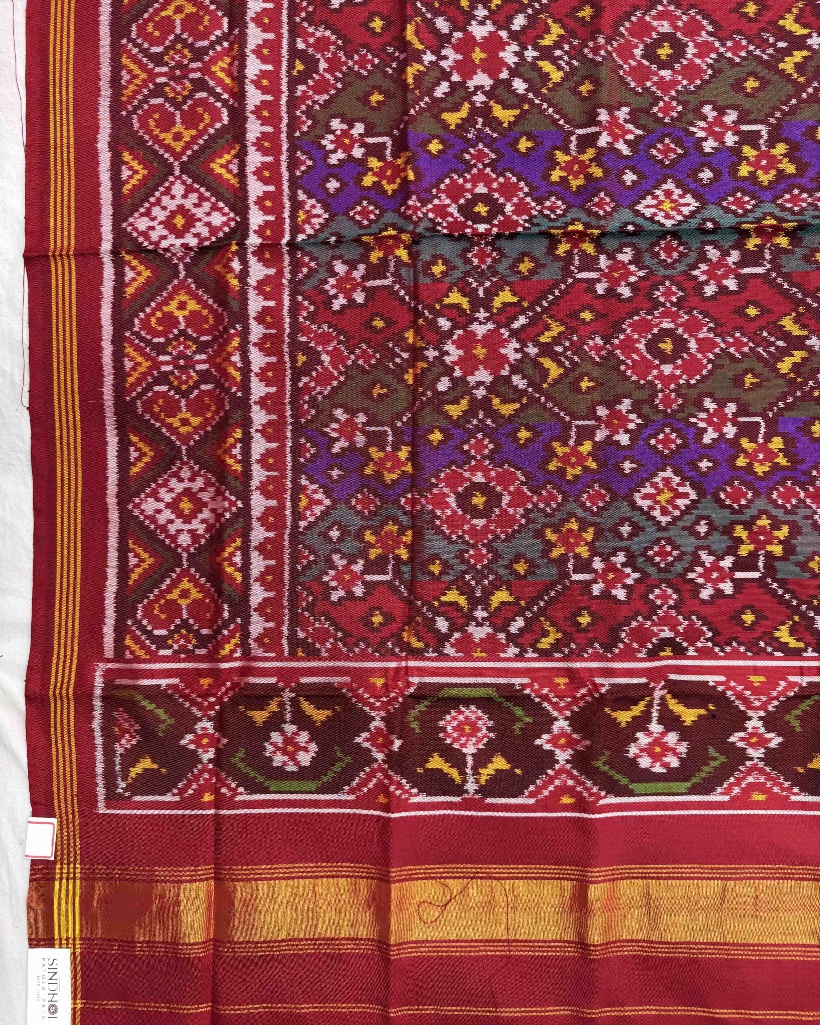 Multicolour Navratan Patola Dupatta - SindhoiPatolaArt