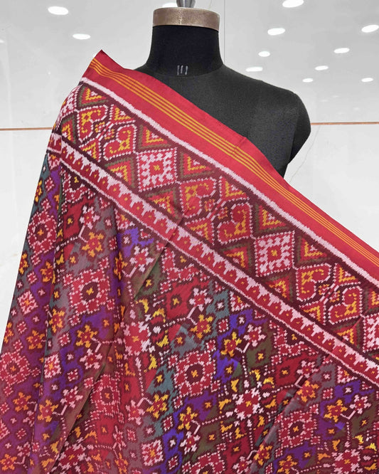 Multicolour Navratan Patola Dupatta - SindhoiPatolaArt
