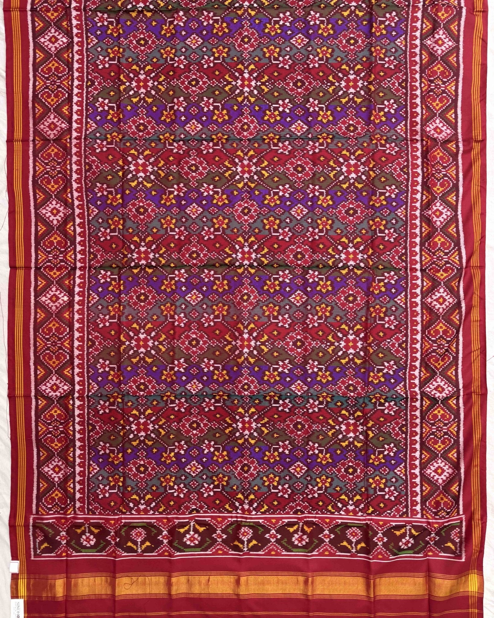 Multicolour Navratan Patola Dupatta - SindhoiPatolaArt