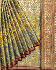 Multicolour Navratan Tissue Patola Saree - SindhoiPatolaArt