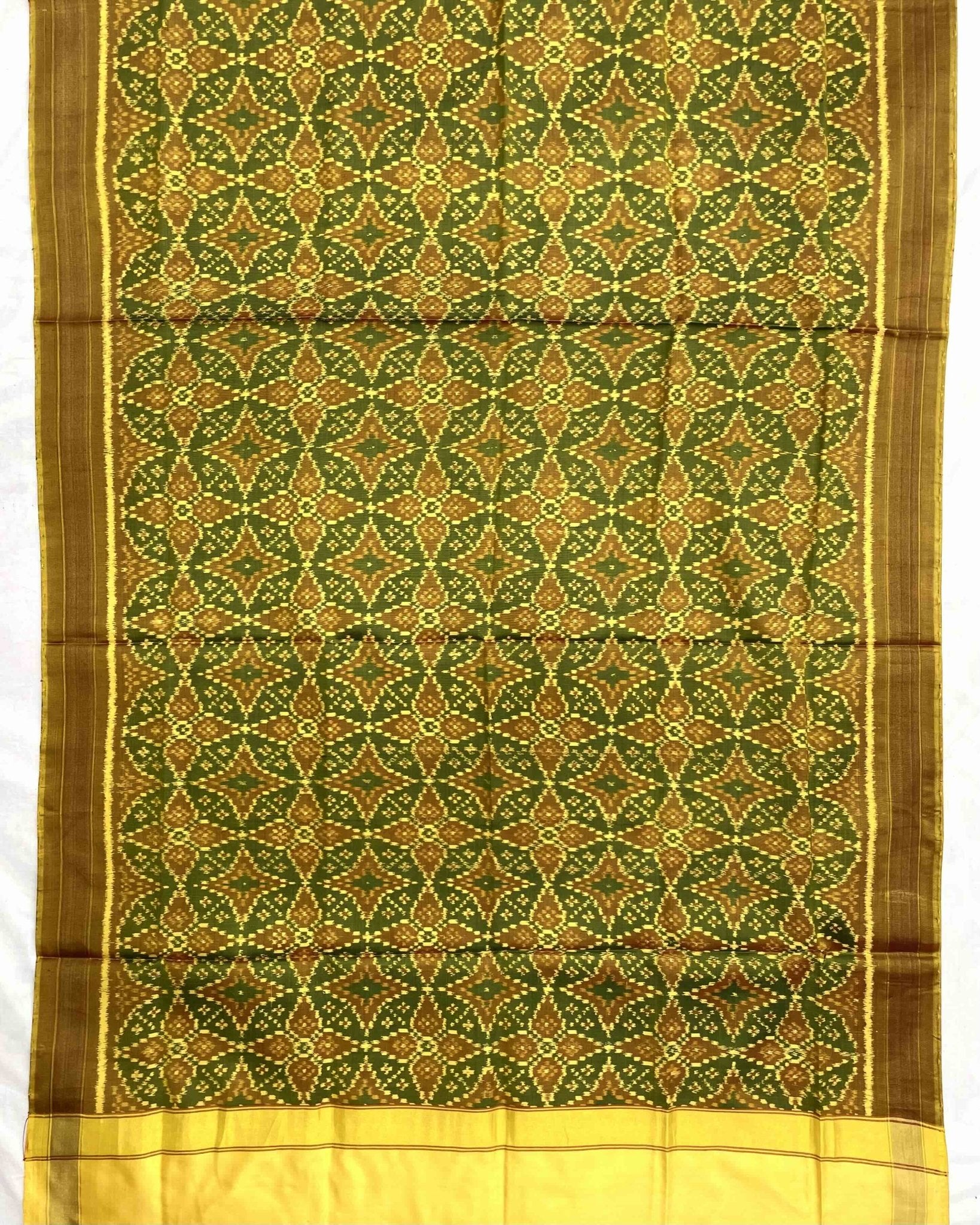 Mustard Yellow Solsitara Design Patola Dupatta - SindhoiPatolaArt