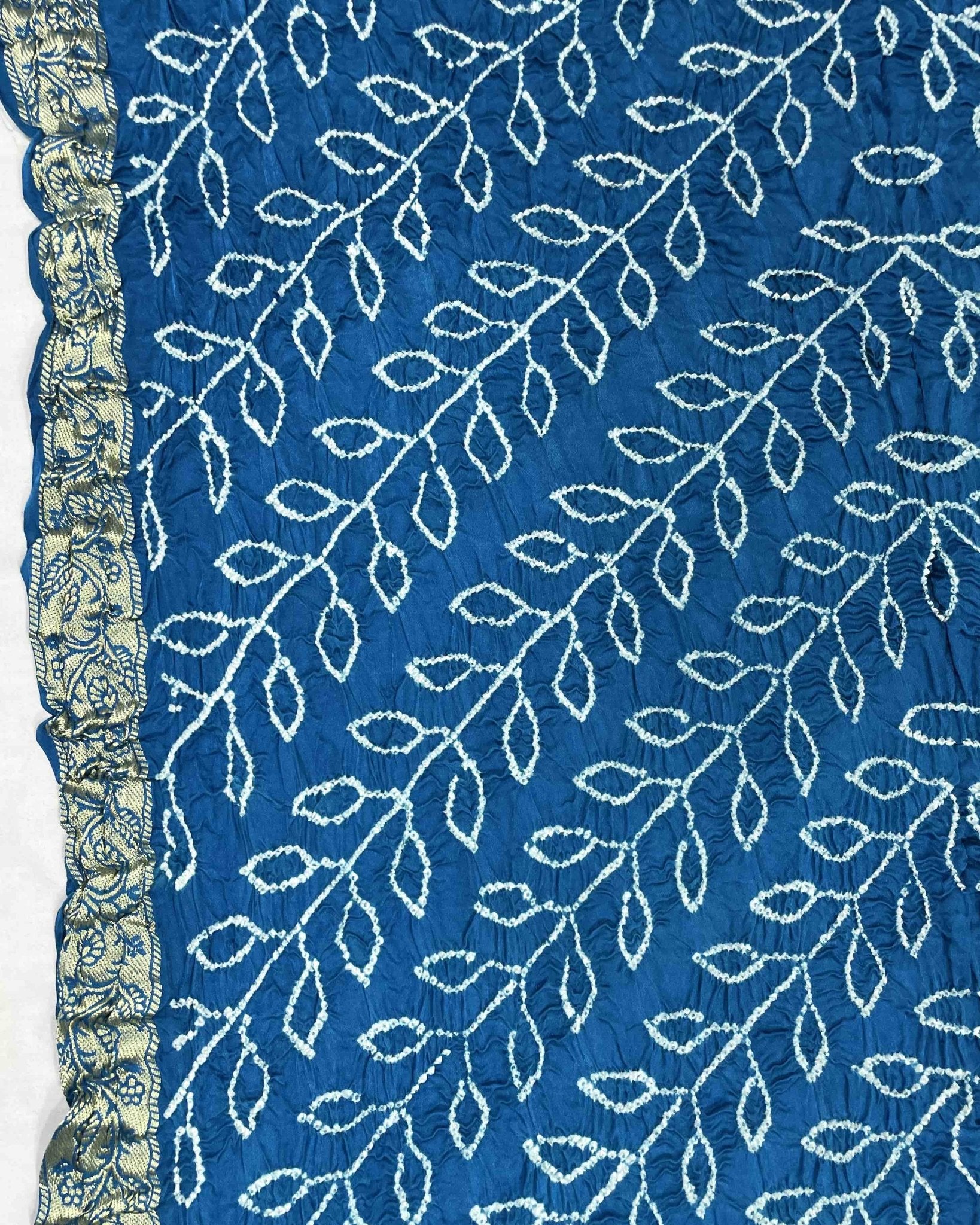 Navy Blue Gajji Silk Bandhani Saree - SindhoiPatolaArt