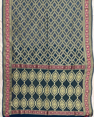 Navy Blue Georgette Bandhani Saree - SindhoiPatolaArt