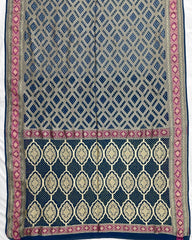 Navy Blue Georgette Bandhani Saree - SindhoiPatolaArt