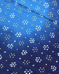 Navy & Sky Blue Shaded Gajji Silk Bandhani Saree - SindhoiPatolaArt