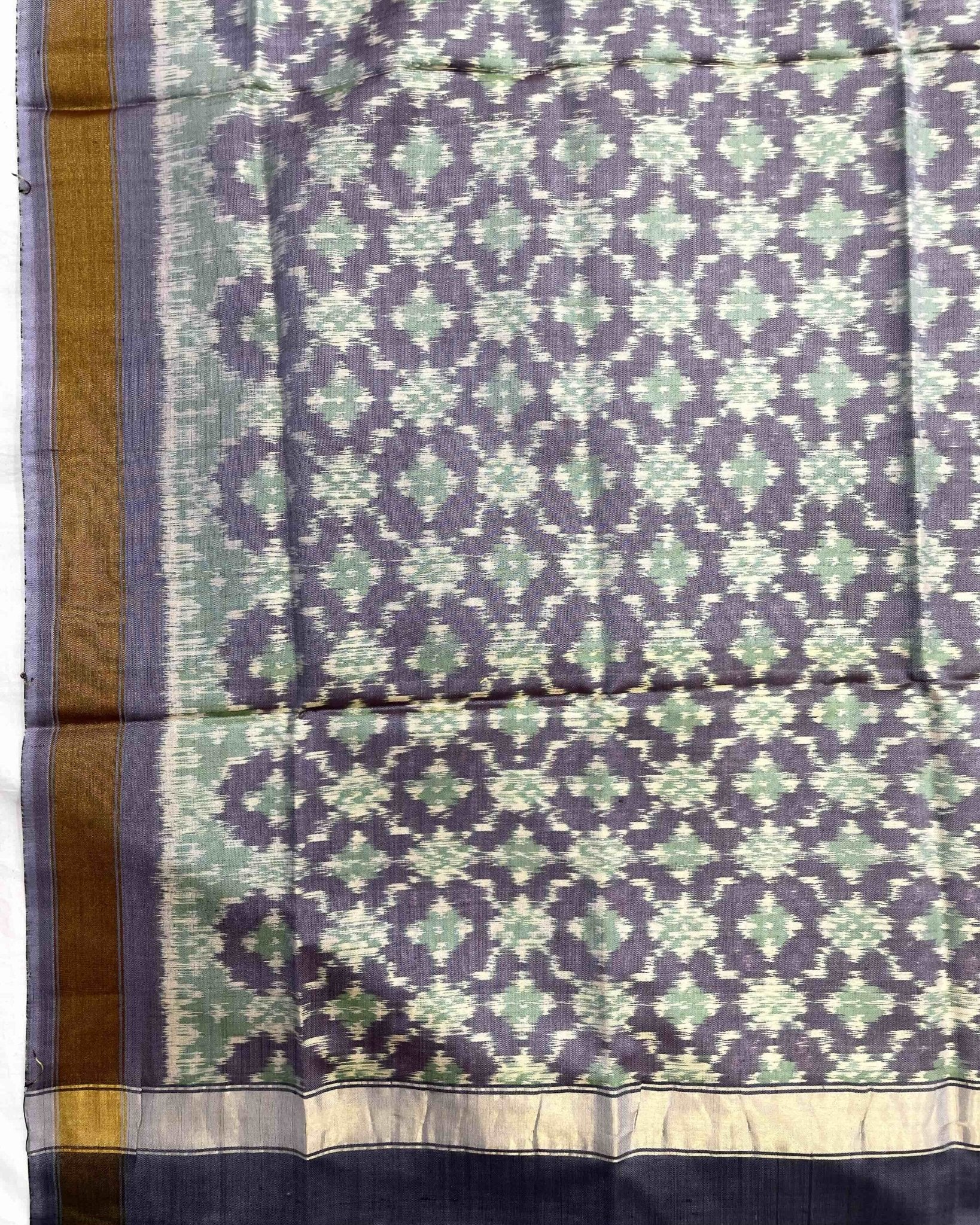 Onion Grey Buttonful Design Patola Dupatta - SindhoiPatolaArt