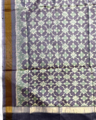 Onion Grey Buttonful Design Patola Dupatta - SindhoiPatolaArt