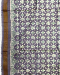 Onion Grey Buttonful Design Patola Dupatta - SindhoiPatolaArt