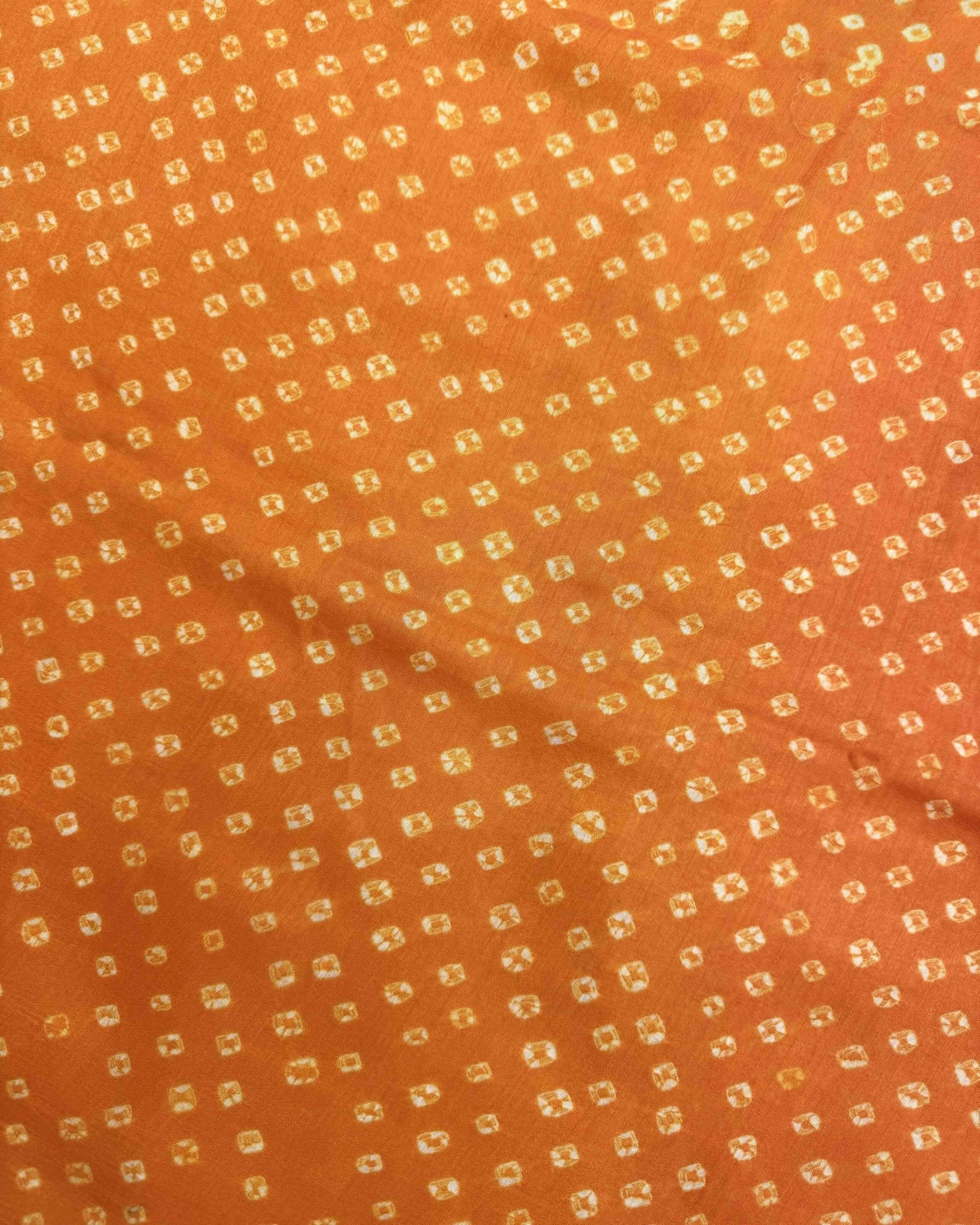 Orange & Pink Shaded Munga Silk Bandhani Saree - SindhoiPatolaArt