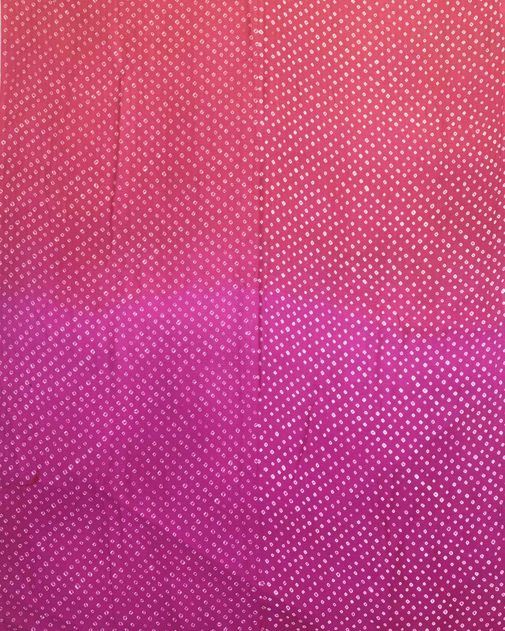 Orange & Pink Shaded Munga Silk Bandhani Saree - SindhoiPatolaArt