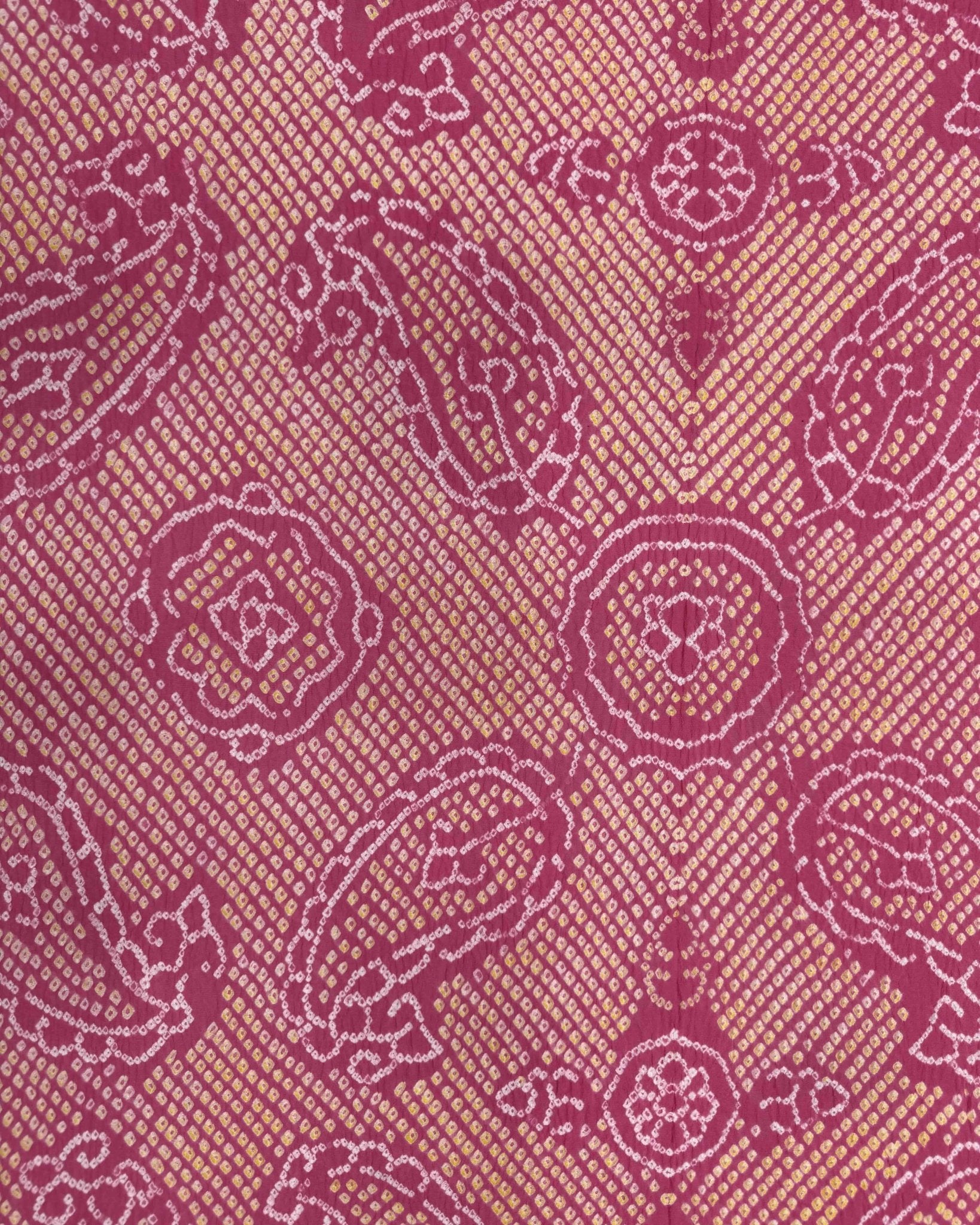 Peach Pink Georgette Bandhani Dupatta - SindhoiPatolaArt