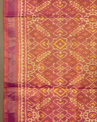 Peach Pink Manekchowk Patola Stole - SindhoiPatolaArt