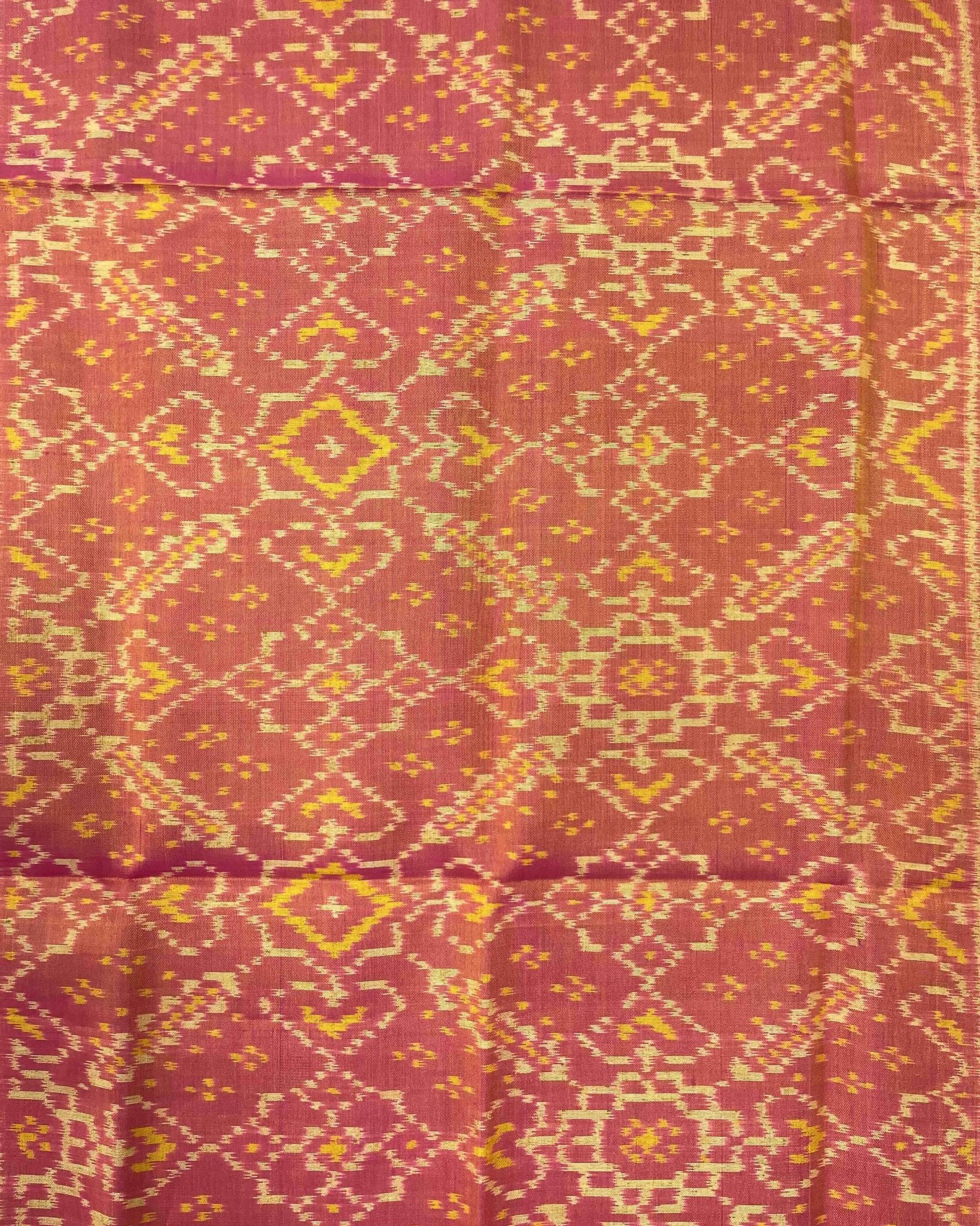 Peach Pink Manekchowk Patola Stole - SindhoiPatolaArt