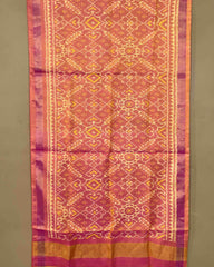 Peach Pink Manekchowk Patola Stole - SindhoiPatolaArt