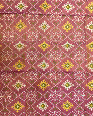 Peach Pink Panchanda Patola Dupatta - SindhoiPatolaArt