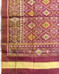 Peach Pink Panchanda Patola Dupatta - SindhoiPatolaArt