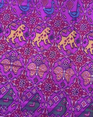 Pink Big Figure Narikunj Semi Double Ikat Patola Saree - SindhoiPatolaArt