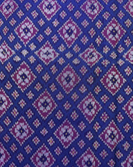 Pink & Blue Bandhani Design Semi Double Ikat Patola Saree - SindhoiPatolaArt