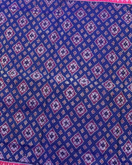 Pink & Blue Bandhani Design Semi Double Ikat Patola Saree - SindhoiPatolaArt