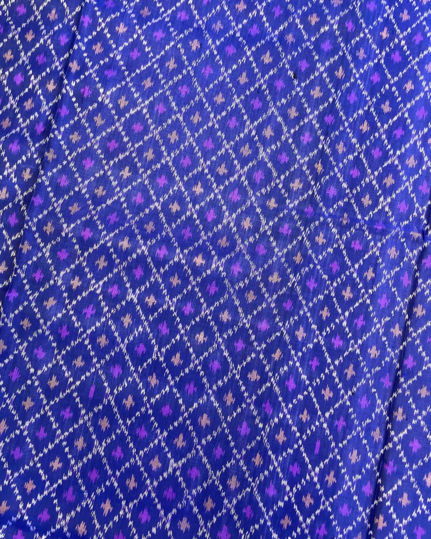 Pink & Blue Booty Design Patola Saree - SindhoiPatolaArt