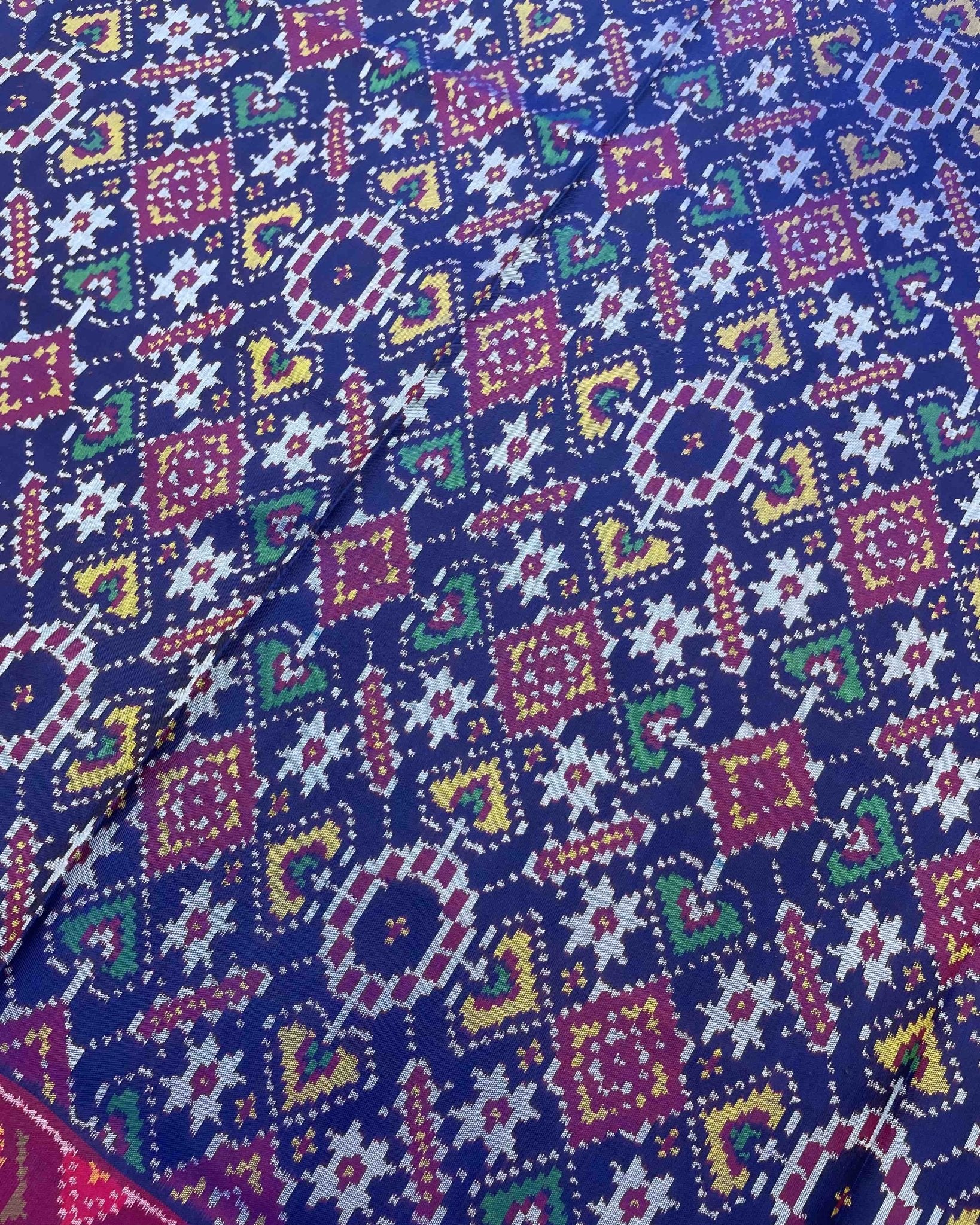 Pink & Blue Manekchowk Designer Patola Saree - SindhoiPatolaArt