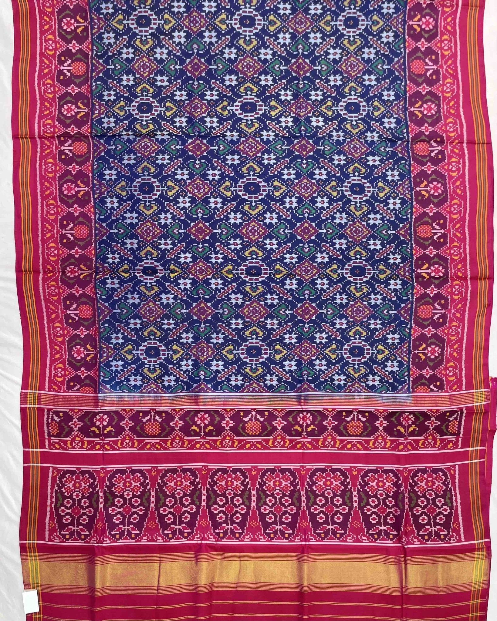 Pink & Blue Manekchowk Designer Patola Saree - SindhoiPatolaArt