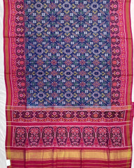 Pink & Blue Manekchowk Designer Patola Saree - SindhoiPatolaArt