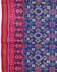 Pink & Blue Manekchowk Designer Patola Saree - SindhoiPatolaArt