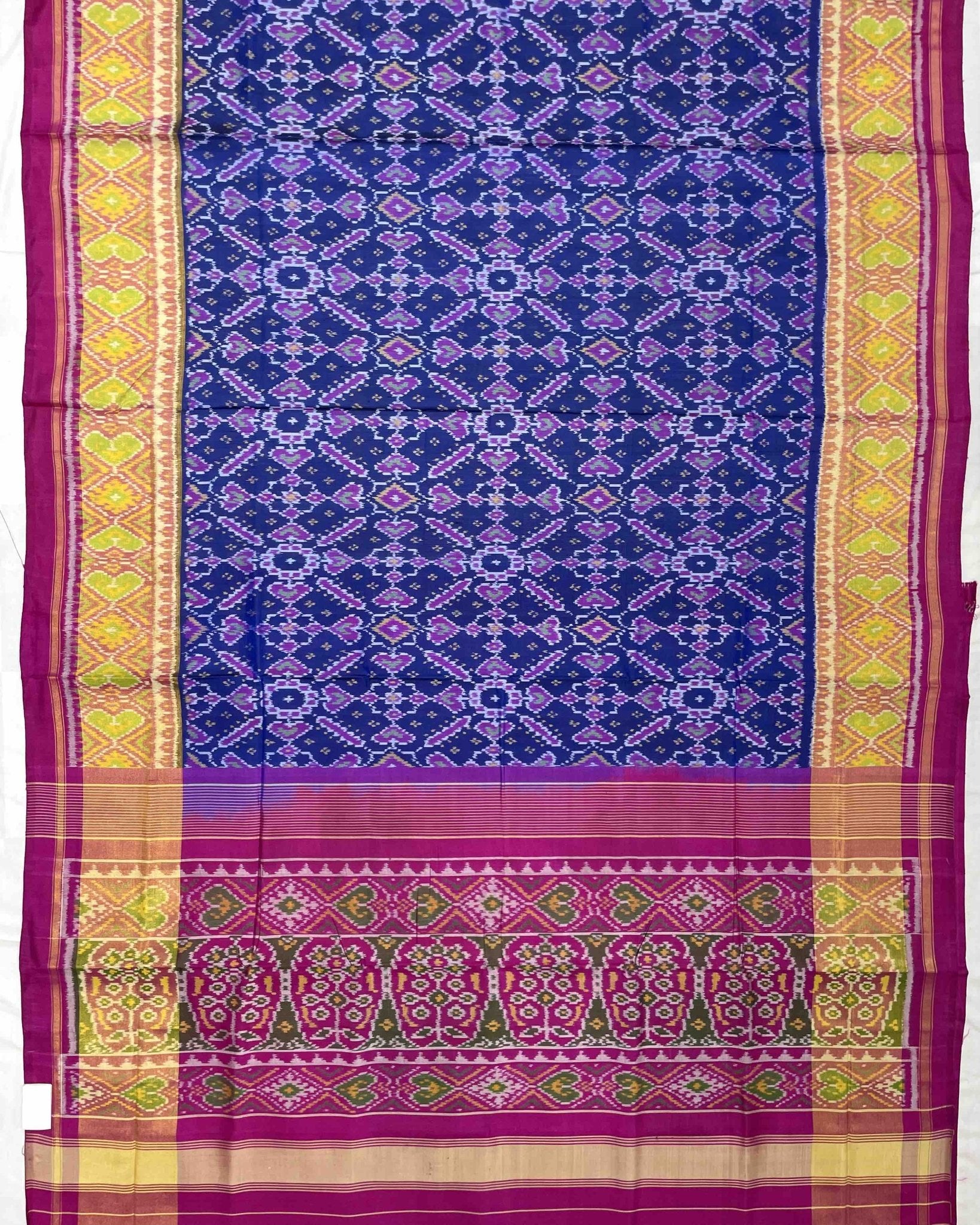 Pink & Blue Manekchowk Designer Patola Saree - SindhoiPatolaArt
